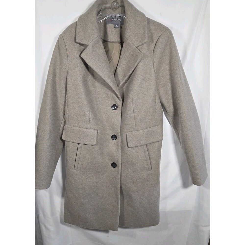 Medium- LIZ CLAIBORNE Women Tan Wool Blend Long Coat - Picture 5 of 7